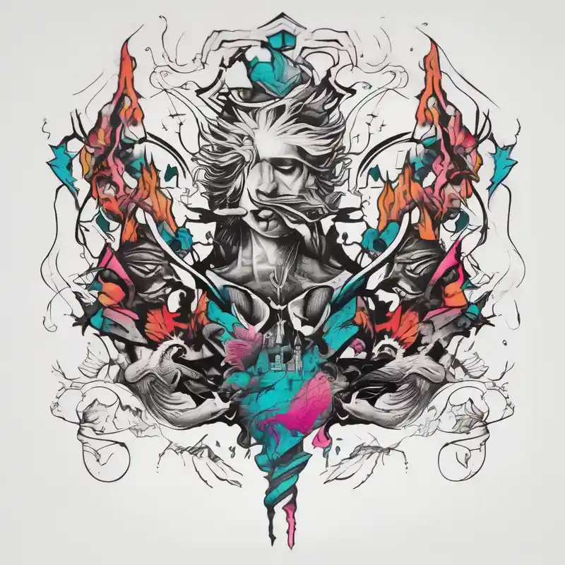Matching tattoos for brothers man half sleeve tattoos for men – Surréaliste, Couleurs vives